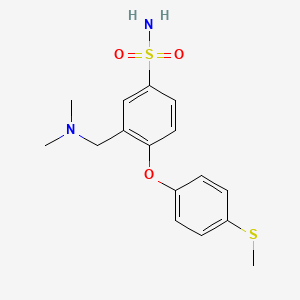 molecular formula C16H20N2O3S2 B1683373 3-Dimethylaminomethyl-4-(4-methylsulfanyl-phenoxy)-benzenesulfonamide CAS No. 934301-71-0