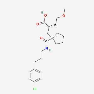 molecular formula C21H30ClNO4 B1683378 (S)-2-{1-[3-(4-chloro-phenyl)-propylcarbamoyl]-cyclopentylmethyl}-4-methoxy-butyric acid CAS No. 465528-01-2