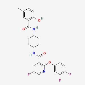 molecular formula C26H24F3N3O4 B1683379 2-(3,4-Difluorophenoxy)-5-fluoro-N-(cis-4-((2-hydroxy-5-methylbenzoyl)amino)cyclohexyl)nicotinamide CAS No. 582332-31-8
