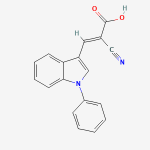 molecular formula C18H12N2O2 B1683380 2-Cyano-3-(1-phenylindol-3-yl)acrylate CAS No. 56396-35-1