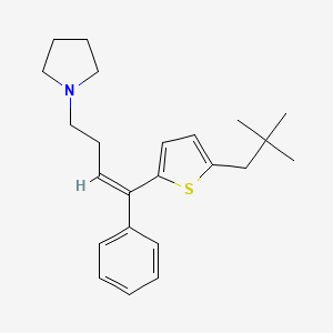molecular formula C23H31NS B1683386 cis-1-(5-Neopentyl-2-thienyl)-1-phenyl-4-pyrrolidinobut-1-ene CAS No. 47453-14-5