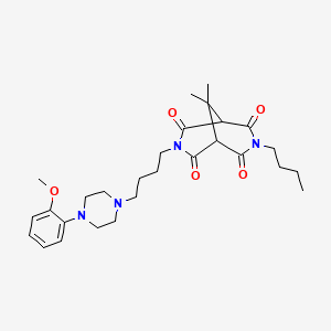 molecular formula C28H40N4O5 B1683393 3,7-Diazabicyclo(3.3.1)nonane-2,4,6,8-tetrone, 3-butyl-7-(4-(4-(2-methoxyphenyl)-1-piperazinyl)butyl)-9,9-dimethyl- CAS No. 107736-98-1