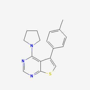 molecular formula C17H17N3S B1683394 5-(4-Methylphenyl)-4-pyrrolidinylthiopheno[2,3-d]pyrimidine CAS No. 342595-74-8
