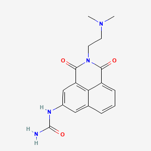 molecular formula C17H18N4O3 B1683395 1-(2-(2-(dimethylamino)ethyl)-1,3-dioxo-2,3-dihydro-1H-benzo[de]isoquinolin-5-yl)urea CAS No. 956590-23-1