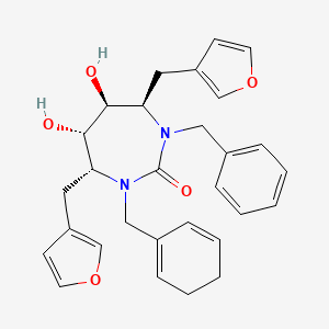 molecular formula C15H18N2O5 B1683419 (4R,5S,6S,7R)-1-benzyl-3-(cyclohexa-1,5-dien-1-ylmethyl)-4,7-bis(furan-3-ylmethyl)-5,6-dihydroxy-1,3-diazepan-2-one CAS No. 177283-87-3