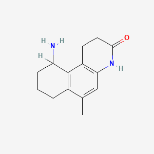 molecular formula C14H18N2O B1683439 10-Amino-1,4,7,8,9,10-hexahydro-6-methylbenzo(f)quinolin-3(2H)-one CAS No. 106486-96-8