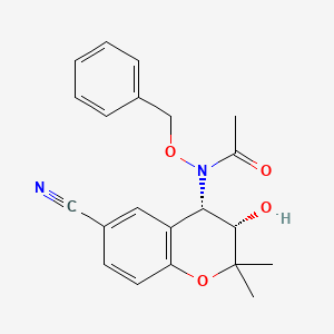 molecular formula C21H22N2O4 B1683444 N-(苄氧基)-N-((3S,4R)-6-氰基-3-羟基-2,2-二甲基色满-4-基)乙酰胺 CAS No. 127408-30-4
