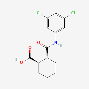 molecular formula C14H15Cl2NO3 B1683458 (1R,2S)-2-[(3,5-dichlorophenyl)carbamoyl]cyclohexane-1-carboxylic acid CAS No. 1093757-42-6