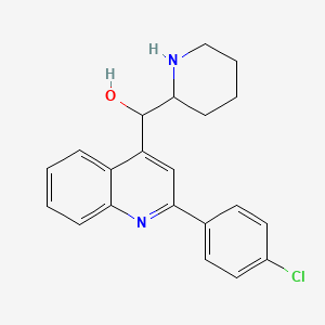 molecular formula C21H21ClN2O B1683466 (2-(4-Chlorophenyl)quinolin-4-yl)(piperidin-2-yl)methanol CAS No. 5428-80-8