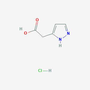 molecular formula C5H7ClN2O2 B168347 2-(1H-吡唑-3-基)乙酸盐酸盐 CAS No. 118054-57-2
