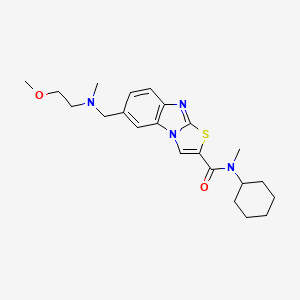 B1683492 N-cyclohexyl-6-[(2-methoxyethyl-methylamino)methyl]-N-methyl-[1,3]thiazolo[3,2-a]benzimidazole-2-carboxamide CAS No. 299900-83-7