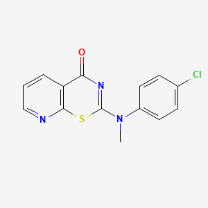 B1683508 2-(4-chloro-N-methylanilino)pyrido[3,2-e][1,3]thiazin-4-one CAS No. 190842-36-5