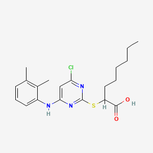molecular formula C20H26ClN3O2S B1683517 2-({4-氯-6-[(2,3-二甲基苯基)氨基]嘧啶-2-基}硫基)辛酸 CAS No. 916482-17-2