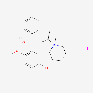 B1683522 Piperidinium, 1-(4-(2,5-dimethoxyphenyl)-4-hydroxy-4-phenyl-2-butyl)-1-methyl-, iodide CAS No. 1054-91-7