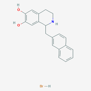 B1683523 1-(beta-Naphthylmethyl)-6,7-dihydroxy-1,2,3,4-tetrahydroisoquinoline CAS No. 213179-96-5