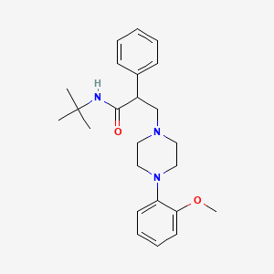 B1683583 N-tert-Butyl-3-(4-(2-methoxyphenyl)-piperazin-1-yl)-2-phenylpropanamide CAS No. 133025-23-7
