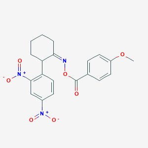 molecular formula C20H19N3O7 B1683642 [(Z)-[2-(2,4-二硝基苯基)环己亚烷基]氨基] 4-甲氧基苯甲酸酯 CAS No. 383147-92-0