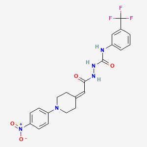 molecular formula C21H20F3N5O4 B1683657 甲状腺激素受体拮抗剂，1-850 CAS No. 251310-57-3