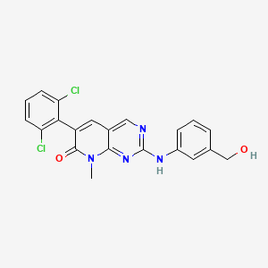 molecular formula C21H16Cl2N4O2 B1683775 6-(2,6-二氯苯基)-2-{[3-(羟甲基)苯基]氨基}-8-甲基吡啶并[2,3-D]嘧啶-7(8H)-酮 CAS No. 185039-91-2