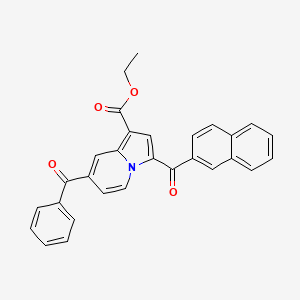 B1683808 Ethyl 7-benzoyl-3-(naphthalene-2-carbonyl)indolizine-1-carboxylate CAS No. 374679-27-3
