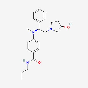 B1683877 4-(((S)-2-((S)-3-Hydroxypyrrolidin-1-yl)-1-phenylethyl)(methyl)amino)-N-propylbenzamide CAS No. 204970-97-8
