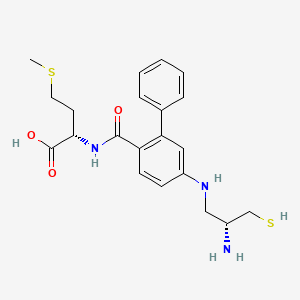 B1683900 (2S)-2-[[4-[[(2R)-2-amino-3-sulfanylpropyl]amino]-2-phenylbenzoyl]amino]-4-methylsulfanylbutanoic acid CAS No. 170006-72-1