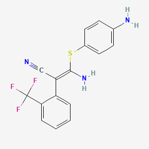 B1683924 alpha-[Amino[(4-aminophenyl)thio]methylene]-2-(trifluoromethyl)benzeneacetonitrile CAS No. 305350-87-2