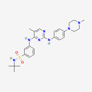 B1683925 N-tert-butyl-3-[(5-methyl-2-{[4-(4-methylpiperazin-1-yl)phenyl]amino}pyrimidin-4-yl)amino]benzenesulfonamide CAS No. 936091-14-4