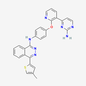 molecular formula C28H21N7OS B1683941 N-(4-(3-(2-aminopyrimidin-4-yl)pyridin-2-yloxy)phenyl)-4-(4-methylthiophen-2-yl)phthalazin-1-amine CAS No. 945595-80-2