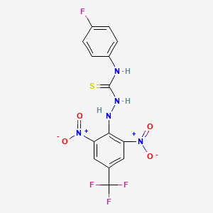 molecular formula C14H9F4N5O4S B1683984 2-[2,6-Dinitro-4-(trifluoromethyl)phenyl]-N-(4-fluorophenyl)hydrazinecarbothioamide CAS No. 454453-49-7
