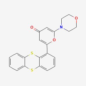 B1683988 2-Morpholino-6-(thianthren-1-yl)-4H-pyran-4-one CAS No. 587871-26-9