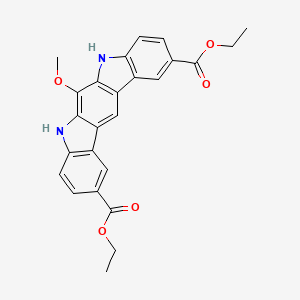 molecular formula C25H22N2O5 B1684008 Diethyl 6-methoxy-5,7-dihydroindolo[2,3-b]carbazole-2,10-dicarboxylate CAS No. 637774-61-9