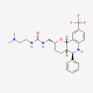 molecular formula C25H31F3N4O2 B1684020 1-(2-(dimethylamino)ethyl)-3-(((2R,4aS,5R,10bS)-5-phenyl-9-(trifluoromethyl)-3,4,4a,5,6,10b-hexahydro-2H-pyrano[3,2-c]quinolin-2-yl)methyl)urea CAS No. 858668-07-2