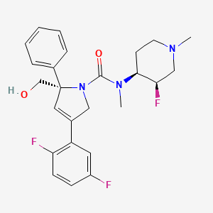 molecular formula C25H28F3N3O2 B1684023 (2S)-4-(2,5-difluorophenyl)-N-[(3R,4S)-3-fluoro-1-methylpiperidin-4-yl]-2-(hydroxymethyl)-N-methyl-2-phenyl-2,5-dihydro-1H-pyrrole-1-carboxamide CAS No. 845256-65-7