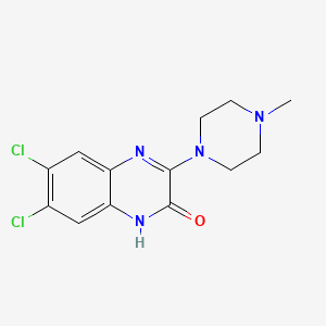 molecular formula C13H14Cl2N4O B1684065 6,7-dichloro 3-(4-methylpiperazin-1-yl)quinoxalin-2(1H)-one CAS No. 848837-33-2