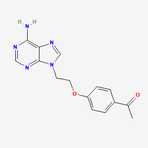 molecular formula C15H15N5O2 B1684077 1-{4-[2-(6-amino-9H-purin-9-yl)ethoxy]phenyl}ethanone 