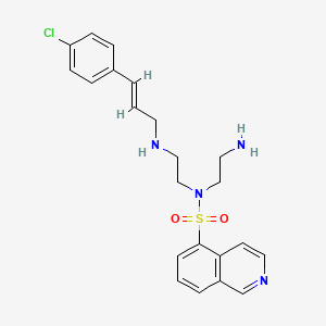 molecular formula C22H25ClN4O2S B1684081 5-Isoquinolinesulfonamide, N-(2-aminoethyl)-N-(2-((3-(4-chlorophenyl)-2-propenyl)amino)ethyl)- CAS No. 143306-00-7