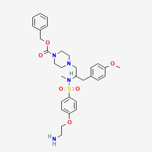 molecular formula C31H40N4O6S B1684083 p-(2-Aminoethyloxy)-N-(2-(4-benzyloxycarbonylpiperazinyl)-1-(p-methoxybenzyl)ethyl)-N-methylbenzenesulfonamide dihydrochloride CAS No. 118998-51-9