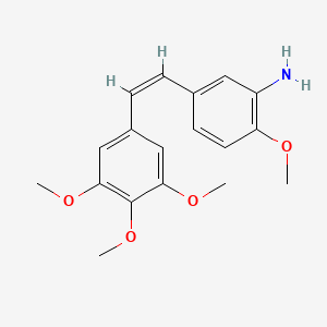 molecular formula C18H21NO4 B1684089 (z)-2-甲氧基-5-(3,4,5-三甲氧基苯乙烯基)苯胺 CAS No. 162705-07-9