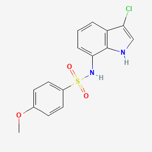 molecular formula C15H13ClN2O3S B1684095 N-(3-chloro-1H-indol-7-yl)-4-methoxy-benzenesulfonamide CAS No. 247186-96-5