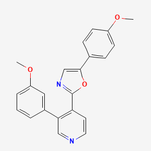 molecular formula C22H18N2O3 B1684104 5-(4-Methoxyphenyl)-2-(3-(3-methoxyphenyl)pyridin-4-yl)oxazole CAS No. 1202401-59-9