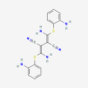 molecular formula C18H16N6S2 B1684115 1,4-Diamino-2,3-dicyano-1,4-bis(o-aminophenylmercapto)butadiene CAS No. 109511-58-2