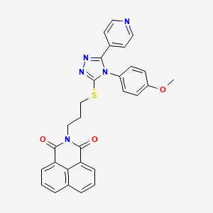 B1684122 2-[3-[[4-(4-Methoxyphenyl)-5-pyridin-4-yl-1,2,4-triazol-3-yl]sulfanyl]propyl]benzo[de]isoquinoline-1,3-dione CAS No. 838818-26-1