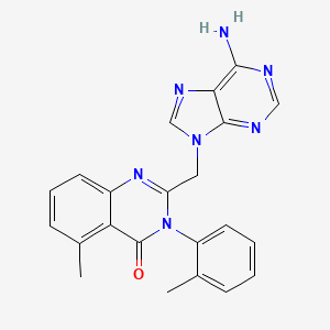 molecular formula C22H19N7O B1684127 2-((6-氨基-9H-嘌呤-9-基)甲基)-5-甲基-3-邻甲苯基喹唑啉-4(3H)-酮 CAS No. 371242-69-2