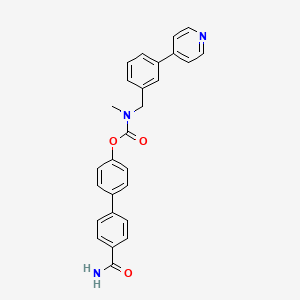 molecular formula C27H23N3O3 B1684179 4'-Carbamoyl-[1,1'-biphenyl]-4-yl methyl(3-(pyridin-4-yl)benzyl)carbamate CAS No. 947669-91-2