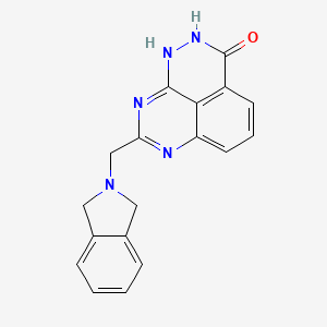 molecular formula C18H15N5O B1684205 3H-吡啶并[3,4,5-de]喹唑啉-3-酮，8-[(1,3-二氢-2H-异吲哚-2-基)甲基]-1,2-二氢- CAS No. 1140964-99-3
