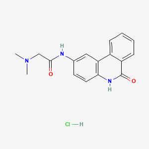molecular formula C17H18ClN3O2 B1684211 2-(二甲氨基)-N-(6-氧代-5,6-二氢菲咯啉-2-基)乙酰胺盐酸盐 CAS No. 344458-15-7