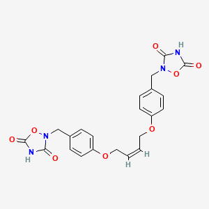 B1684269 (Z)-1,4-bis[4-[(3,5-dioxo-1,2,4-oxadiazolidin-2-yl)methyl]phenoxy]-2-butene CAS No. 163300-58-1
