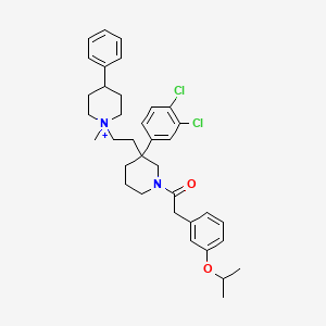 B1684271 1-[3-(3,4-Dichlorophenyl)-3-[2-(1-methyl-4-phenylpiperidin-1-ium-1-yl)ethyl]piperidin-1-yl]-2-(3-propan-2-yloxyphenyl)ethanone CAS No. 738575-62-7