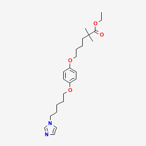 B1684273 Ethyl 6-(p-(5-(1-imidazolyl)pentyloxy)phenoxy)-2,2-dimethylhexanoate CAS No. 95923-66-3